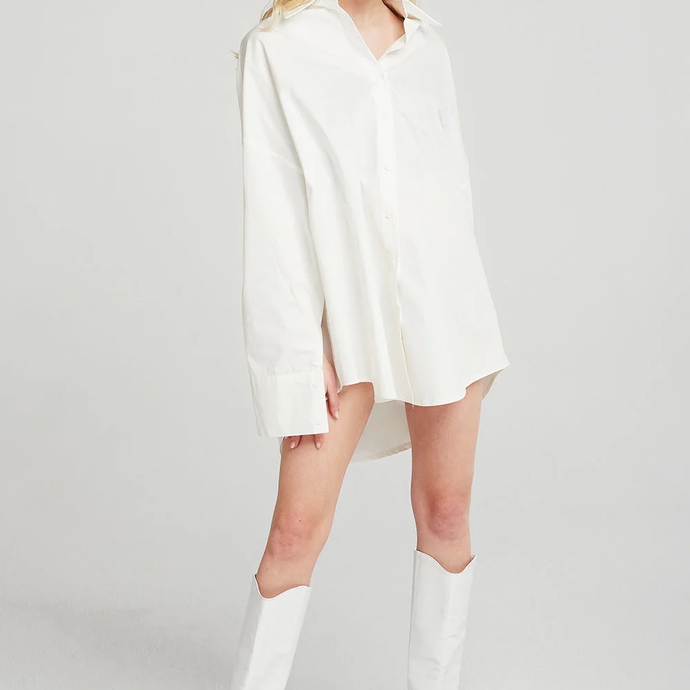 White Oversized Button-Up Shirt